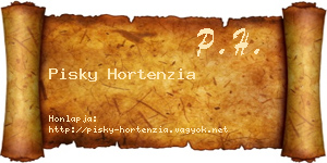 Pisky Hortenzia névjegykártya